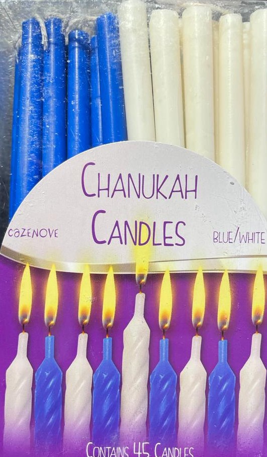 Korst Bedienen wagon Lange blauwe en witte Chanoeka kaarsjes – Synagoge