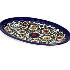 Armeense ovalen schaal met bloemen 20 cm