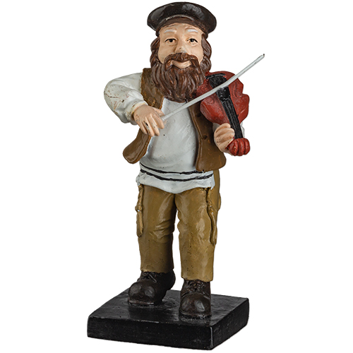 Chassidische muzikant met viool, 11 cm
