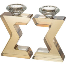 Kristallen Magen David set van 2 kandelaars, 17 cm