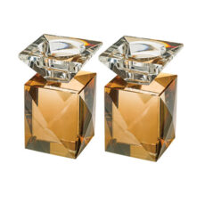 Set kristallen kandelaars, 9 cm